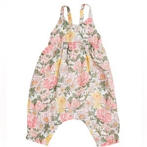 Angel Dear Traditional Floral Tie Back Romper Size 3-6 Months
